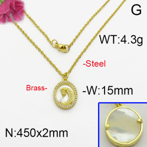 Fashion Brass Necklace  F5N400075vhkb-J125