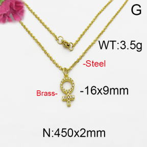 Fashion Brass Necklace  F5N400076bhia-J125