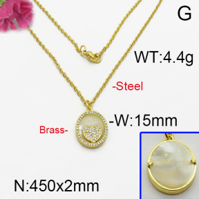 Fashion Brass Necklace  F5N400077ahlv-J125