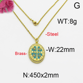 Fashion Brass Necklace  F5N400080vhnv-J125
