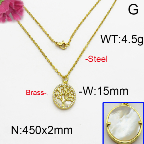 Fashion Brass Necklace  F5N400082vhmv-J125