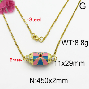 Fashion Brass Necklace  F5N400083vhov-J125