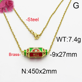 Fashion Brass Necklace  F5N400085vhov-J125