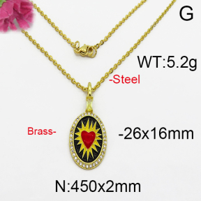 Fashion Brass Necklace  F5N400086vhov-J125