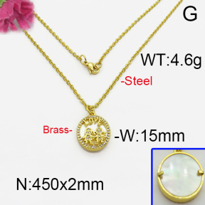 Fashion Brass Necklace  F5N400089vhkb-J125