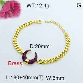 Fashion Brass Bracelet  F3B404027vhov-J40
