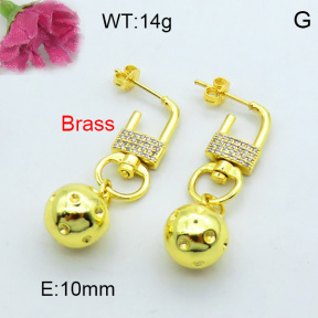 Fashion Brass Earrings  F3E402277aivb-J40