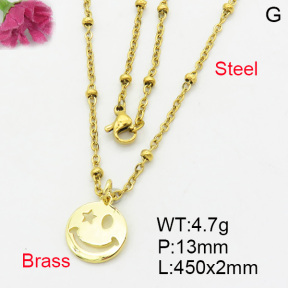 Fashion Brass Necklace  F3N200094aahl-L017
