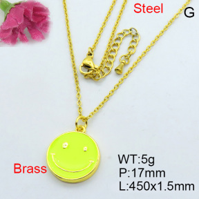 Fashion Brass Necklace  F3N300329bhva-J40