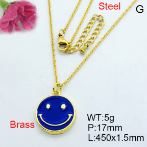 Fashion Brass Necklace  F3N300331bhva-J40