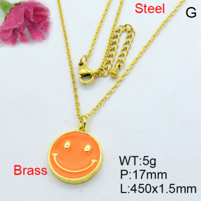 Fashion Brass Necklace  F3N300332bhva-J40