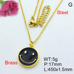 Fashion Brass Necklace  F3N300333bhva-J40
