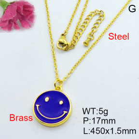 Fashion Brass Necklace  F3N300335bhva-J40