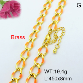 Fashion Brass Necklace  F3N300337vhov-J40