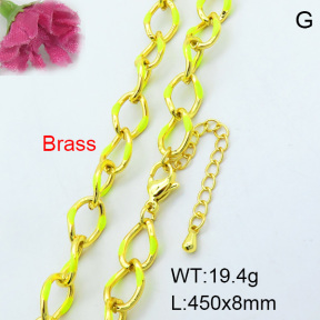 Fashion Brass Necklace  F3N300340vhov-J40