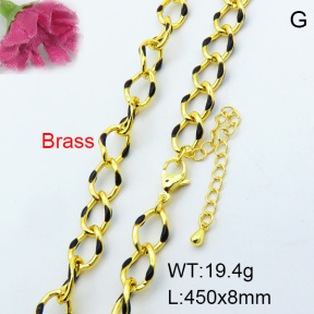 Fashion Brass Necklace  F3N300341vhov-J40
