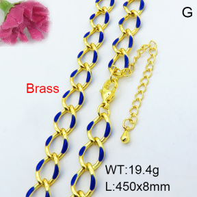 Fashion Brass Necklace  F3N300342vhov-J40