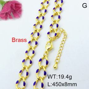 Fashion Brass Necklace  F3N300343vhov-J40