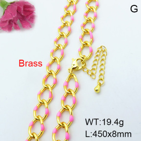 Fashion Brass Necklace  F3N300345vhov-J40