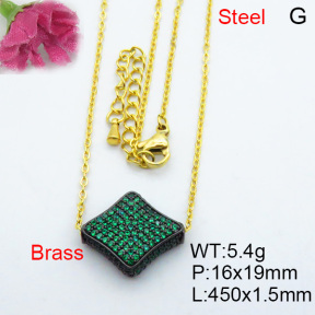 Fashion Brass Necklace  F3N403170biib-J40