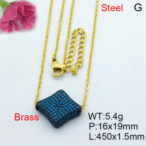 Fashion Brass Necklace  F3N403172biib-J40