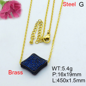 Fashion Brass Necklace  F3N403173biib-J40