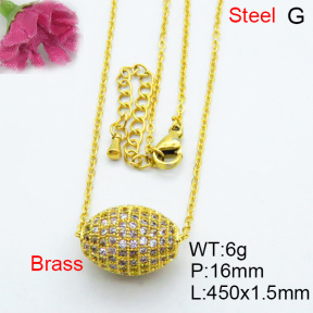 Fashion Brass Necklace  F3N403174vhmv-J40