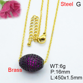 Fashion Brass Necklace  F3N403176ahpv-J40