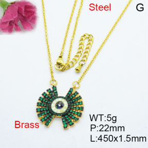 Fashion Brass Necklace  F3N403178biib-J40