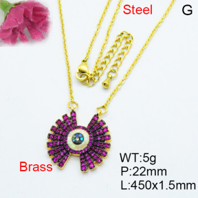 Fashion Brass Necklace  F3N403179biib-J40