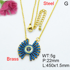 Fashion Brass Necklace  F3N403181biib-J40
