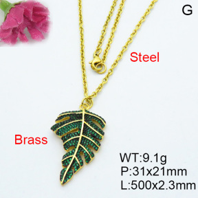 Fashion Brass Necklace  F3N403182bika-J40