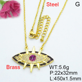 Fashion Brass Necklace  F3N403183aivb-J40