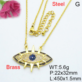 Fashion Brass Necklace  F3N403184aivb-J40