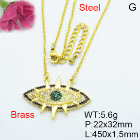 Fashion Brass Necklace  F3N403186aivb-J40
