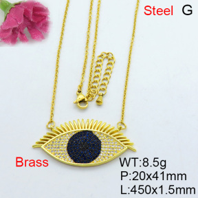 Fashion Brass Necklace  F3N403187aija-J40
