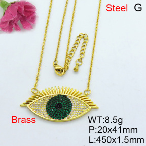 Fashion Brass Necklace  F3N403188aija-J40