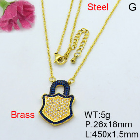 Fashion Brass Necklace  F3N403190aivb-J40