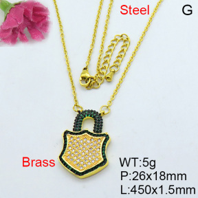 Fashion Brass Necklace  F3N403193aivb-J40