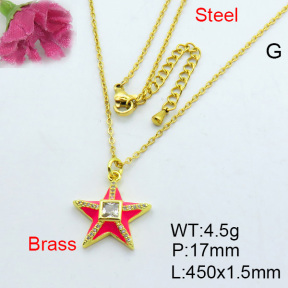Fashion Brass Necklace  F3N403194vhha-J40