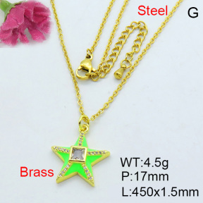 Fashion Brass Necklace  F3N403195vhha-J40