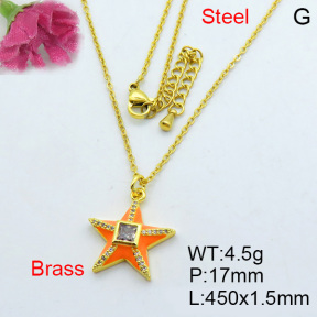 Fashion Brass Necklace  F3N403196vhha-J40