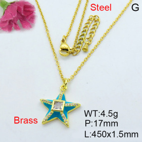 Fashion Brass Necklace  F3N403197vhha-J40
