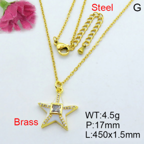 Fashion Brass Necklace  F3N403198vhha-J40