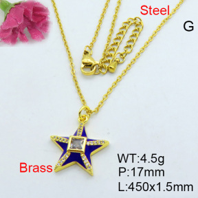 Fashion Brass Necklace  F3N403199vhha-J40