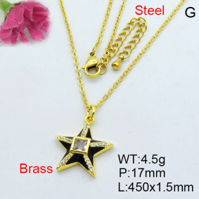 Fashion Brass Necklace  F3N403201vhha-J40