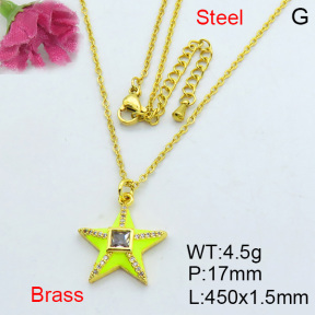 Fashion Brass Necklace  F3N403202vhha-J40