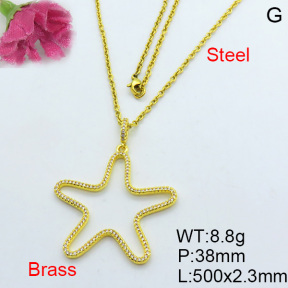 Fashion Brass Necklace  F3N403204vhov-J40