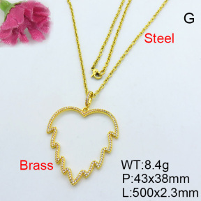 Fashion Brass Necklace  F3N403206vhov-J40