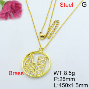 Fashion Brass Necklace  F3N403207vhnv-J40